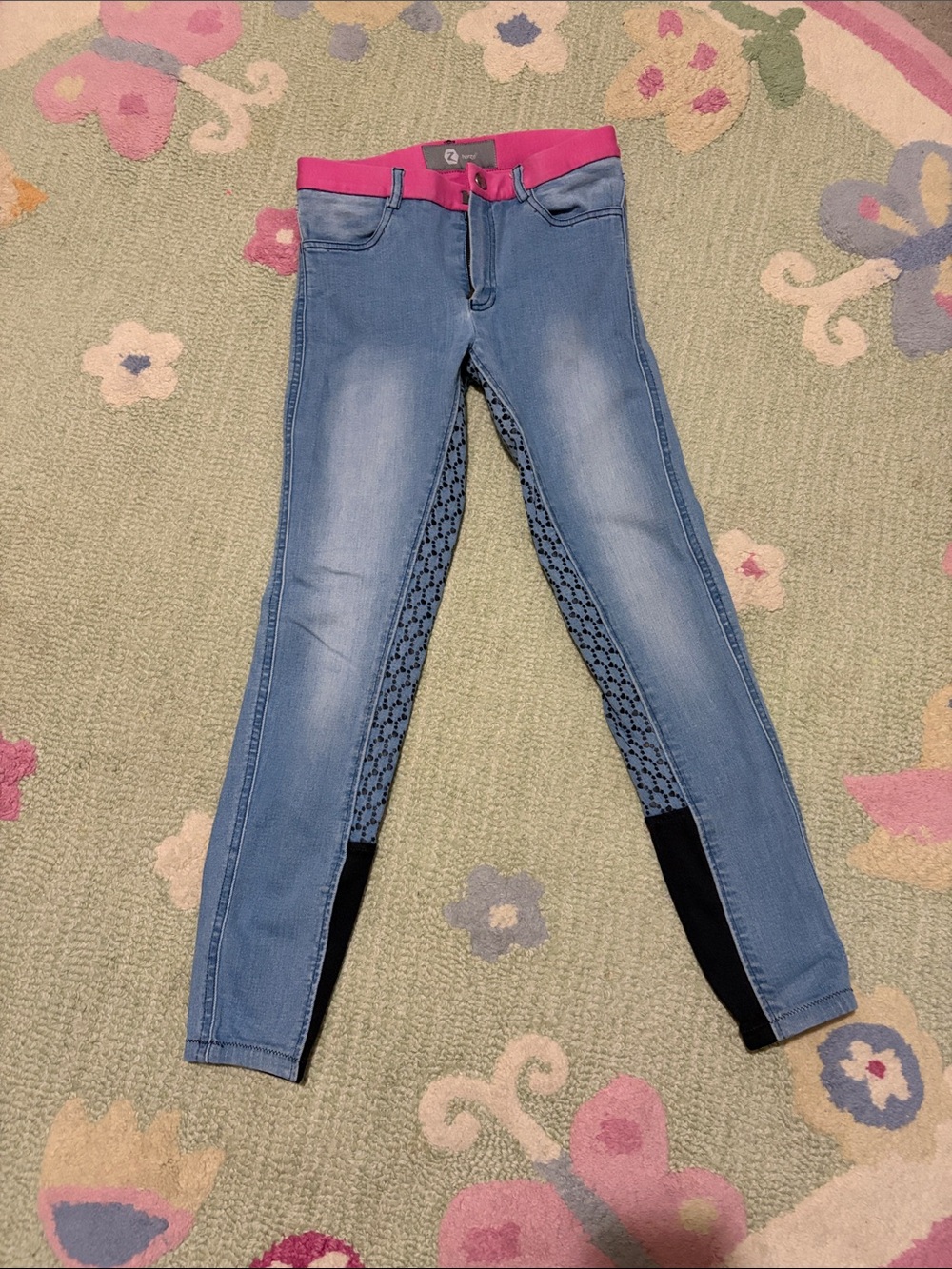 Girls' Light Blue Denim Horse Back Riding Jeans